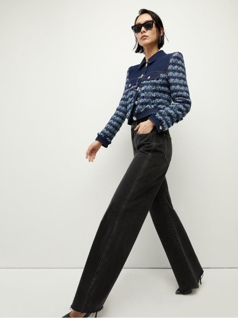 Veronica Beard Santo Jacket Blue Multi Tweed | NWT Size 8